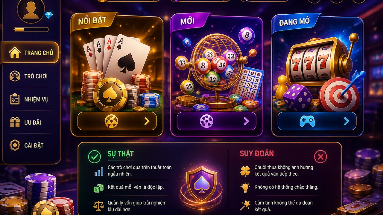 Đọc nhãn trạng thái trò chơi 8KBet: cách tránh hiểu lầm khi chọn poker, xổ số và giải trí